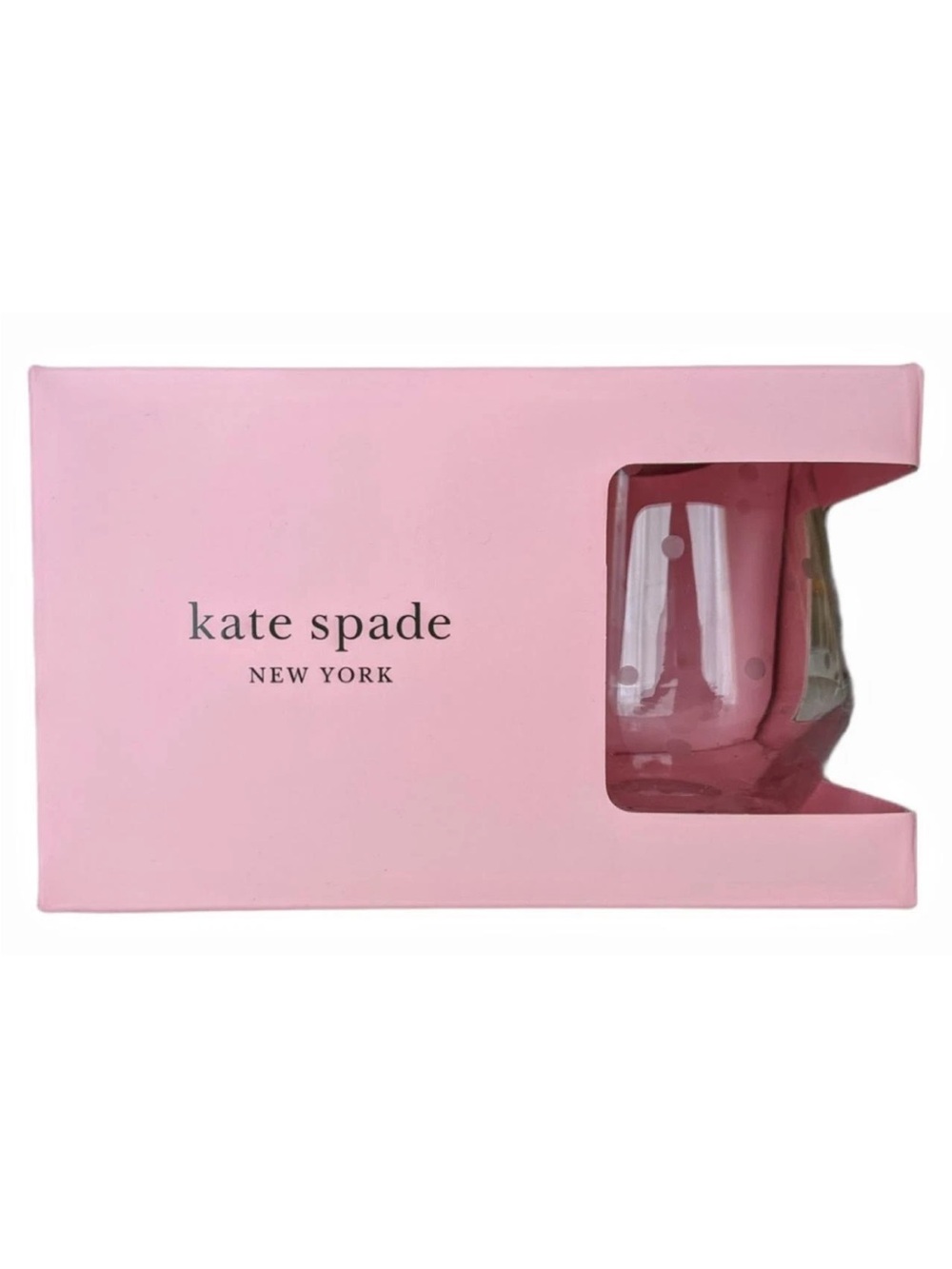 Kate Spade New York Larabee Dot Stemless Wine Glasses- 12oz
